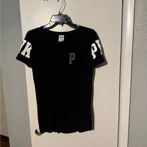 PINK Victoria's Secret Black V-Neck Tee